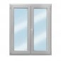 Preview: Zweiflügeliges VEKA Kunststofffenster in weiß, Breite 1400mm x wählbare Höhe), Dreh Kipp und Dreh Stulp Beschlag