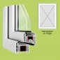 Preview: Kunststofffenster FeboBasic Breite 1100mm x wählbare Höhe in weiß, festverglast im Flügel Kunststofffenster