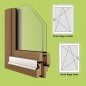 Preview: Holzfenster IV 68, Breite 760mm x wählbare Höhe, Dreh-Kipp Beschlag, Holzfenster weiß lackiert