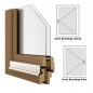 Preview: Holzfenster IV 68, Breite 1385mm x wählbare Höhe, Dreh Beschlag, Holzfenster weiß lackiert