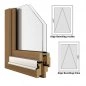 Preview: Holzfenster IV68, Breite 760mm x wählbare Höhe, Kipp Beschlag, Holzfenster weiß lackiert