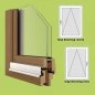 Preview: Holzfenster IV68, Breite 1385mm x wählbare Höhe, Kipp Beschlag, Holzfenster weiß lackiert