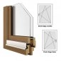 Preview: Holzfenster IV 68, Breite 630mm x wählbare Höhe, Dreh-Kipp Beschlag, Holzfenster weiß lackiert