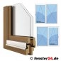 Preview: Holz-Parallel-Schiebe-Kipp-Tür Breite 2635mm x wählbare Höhe,weiß lackiert 2fach Verglasung