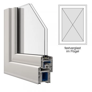 Veka Kunststofffenster Breite 500mm x wählbare Höhe, festverglast im Flügel in weiß