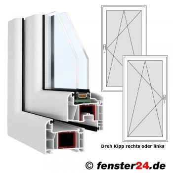 FeboBasic Terrassentür, Breite 1100 mm x wählbare Höhe, Dreh Kipp Funktion, Kunststoff Terrassentür in weiß