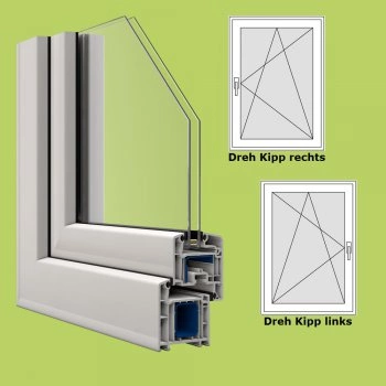 Veka Fenster in weiß, Breite 700 mm x wählbare Höhe, Dreh Kipp Funktion, Veka Kunststofffenster