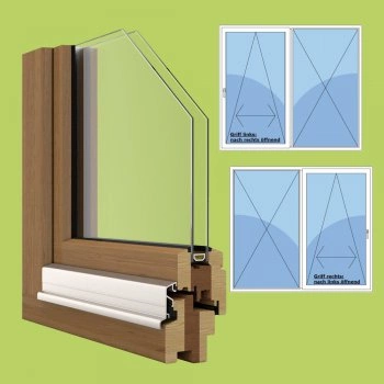 Holz-Parallel-Schiebe-Kipp-Tür Breite 2135mm x wählbare Höhe,weiß lackiert 2fach Verglasung