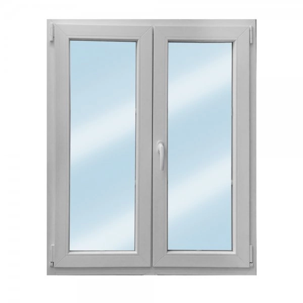 Zweiflügeliges VEKA Kunststofffenster in weiß, Breite 2200mm x wählbare Höhe), Dreh Kipp und Dreh Stulp Beschlag